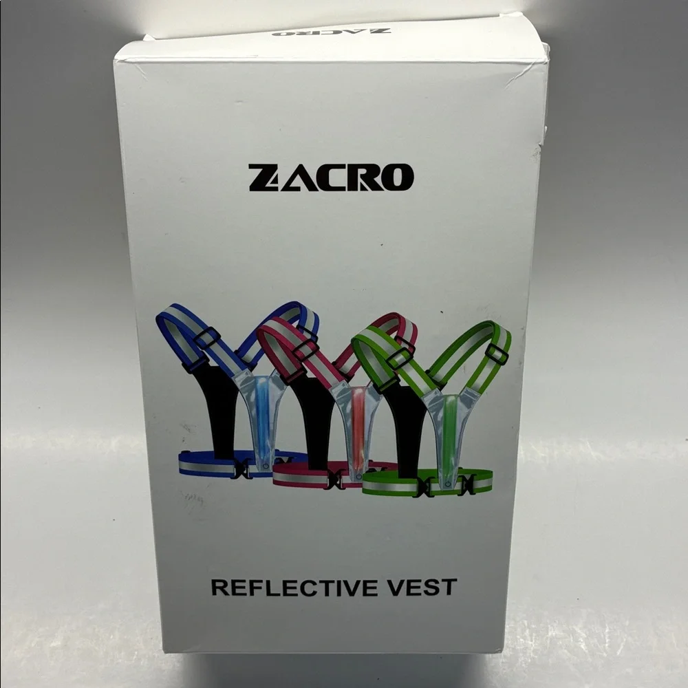 New Zacro Reflective Vest LED 5 Colors Waterproof Neon Green Charging Cable